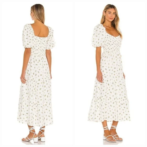 Faithfull the Brand Gianna Midi Dress in Carrie Floral size L NWT - Picture 5 of 11